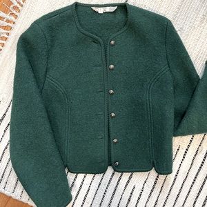 Vintage Forest green blazer, fitted, 100% wool